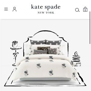 Kate Spade Duvet Cover and Shams, Lacey Daisy, size Full/Queen